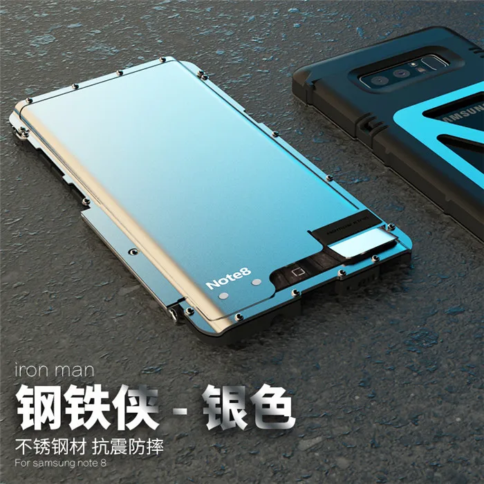 Серебристый Роскошный Алюминиевый металлический флип-кейс для samsung Galaxy Note 9 8 7 5 4 3 чехол с покрытием в виде брони полный сверхмощный защитный Телефон Аксессуары - Цвет: Серебристый