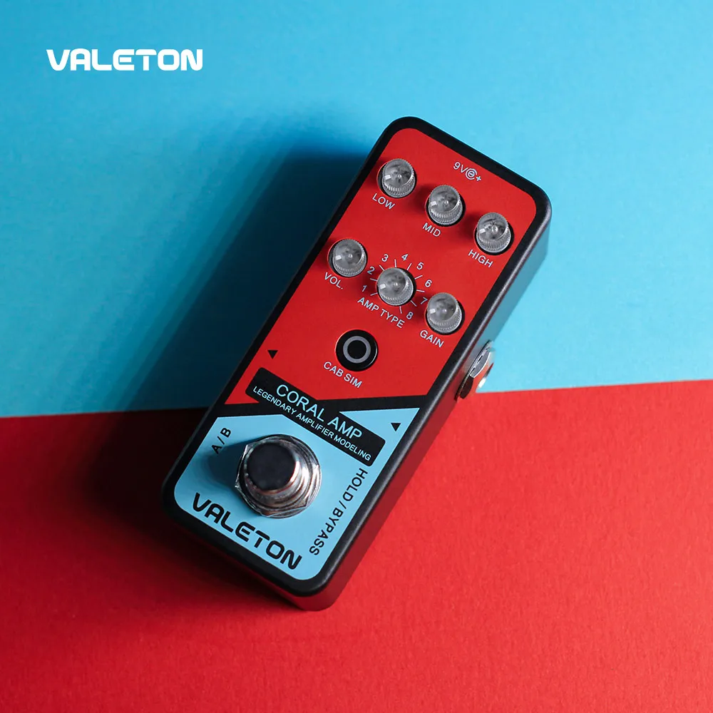 Valeton Amp Modeler гитарная педаль коралловый усилитель из 16 классических и основных моделей гитарного усилителя от винтажного блюза до классического Hi-Gain
