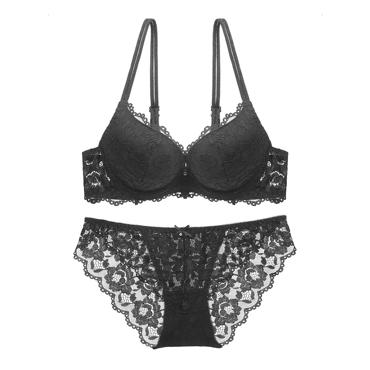 Hot Sale Luxury 3/4 Cup Brand Sexy Intimates Push Up Bra Set Underwear Floral Embroidery Lace Women Panty | Женская одежда