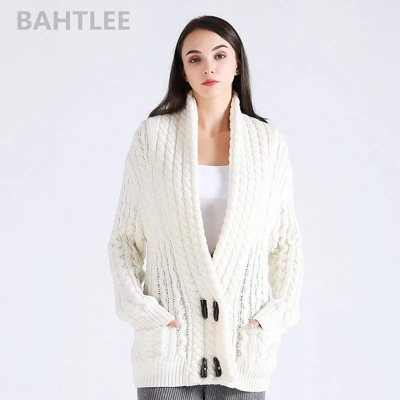 BAHTLEE осенне зимние женские шерстяные не скатывающиеся кардиганы вязаный свитер с