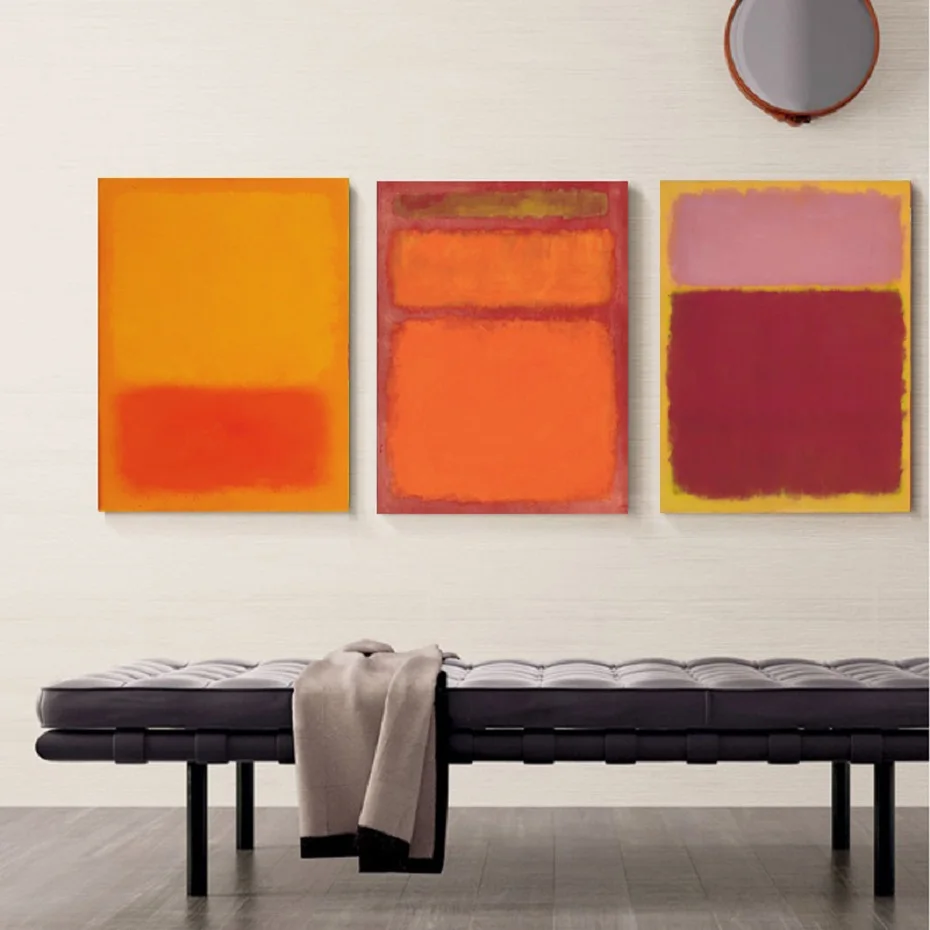 

Vintage Abstract Yellow Orange Red Printed Canvas Paintings Wall Posters Prints Wall Art Pictures Living Room Decoration