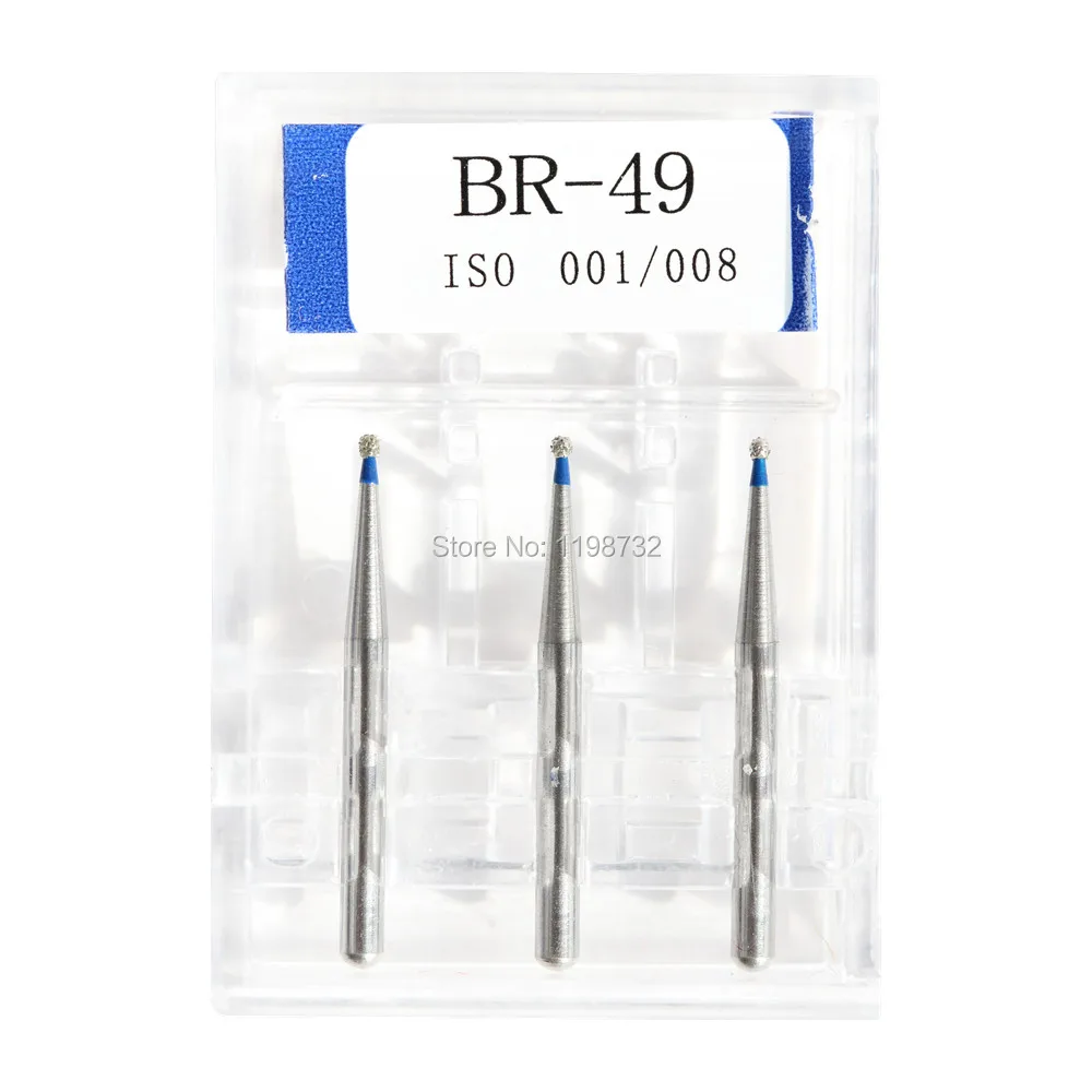 15 шт/5 коробок Стоматологические алмазные буры BR 45/BR 46/BR 48F/BR 49 полировальные дрели