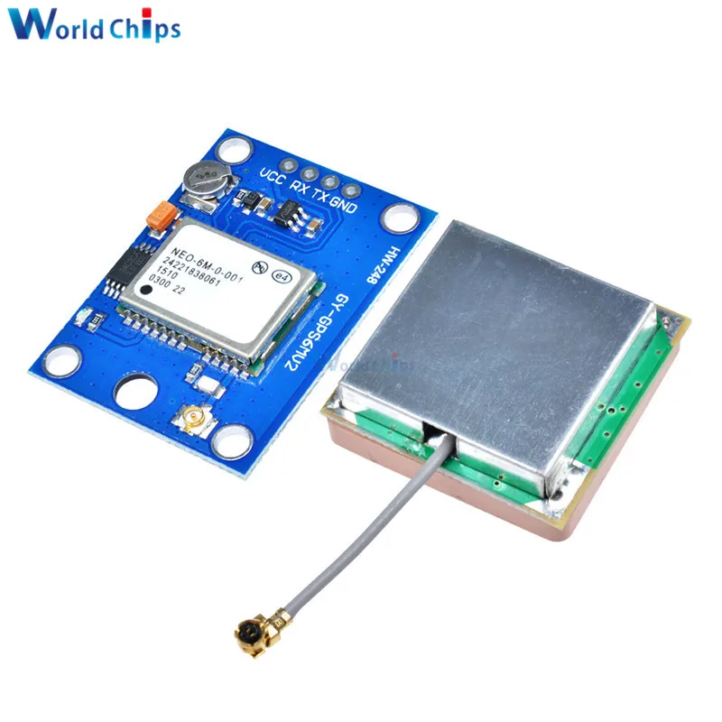2 шт. 3В-5В NEO-6M GPS модуль GY-GPS6MV2 NEO6MV2 Buit-in EEPROM APM2.5 антенна RS232 TTL плата для управления
