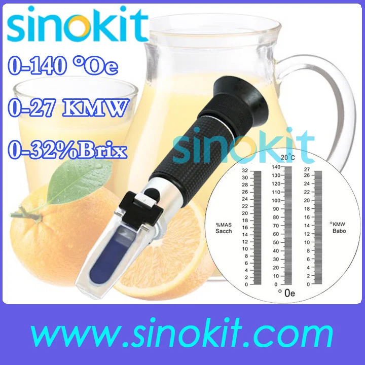 Акционный рефрактометр Brix 0 32% 3 весы ручное вино/Oe/Brix RHB 32sATC|refractometer chart|refractometer