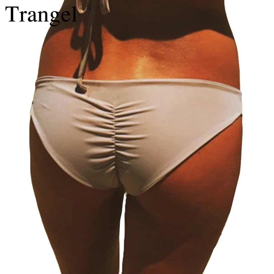 Trangel Новый 2019 Bikini Bottom пикантные однотонные Цвет Плавание шорты одежда женский