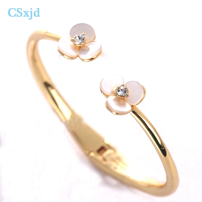 CSxjd высокое качество роскошная Эмаль Глазурь цветы вишня браслет с подвеской в