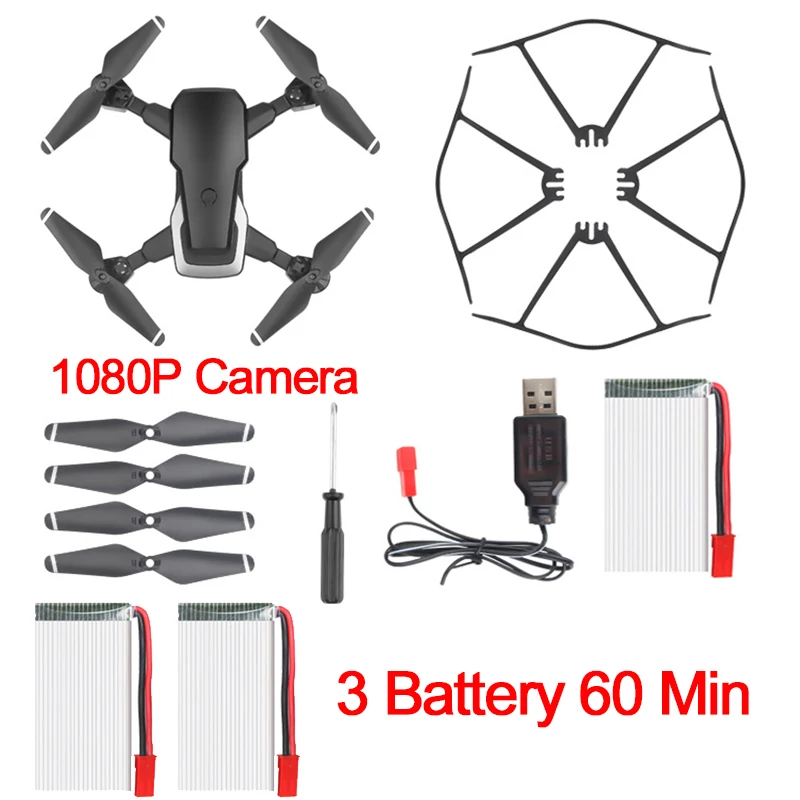 Дрон с камерой lagopus D8, 20 минут, Дрон с батареей 5 МП, FPV, wifi, 1080 P, Дрон с камерой, HD Квадрокоптер, мини Дрон, складной - Цвет: Black 3 batteries