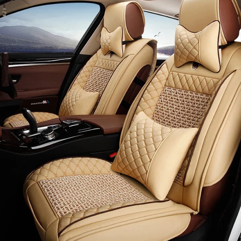 Универсальные кожаные чехлы для автомобильных сидений для Volkswagen Passat Polo Tiguan SANTANA golf Жук автомобиль аксессуары автостайлинг
