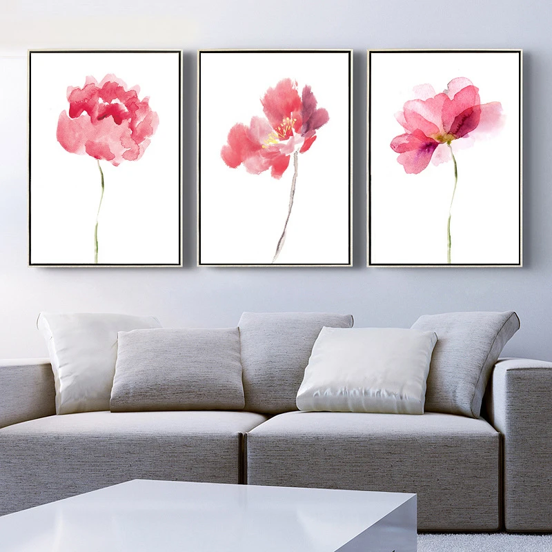 Акварельная абстрактная синяя Цветочная печать HAOCHU плакат холст живопись для