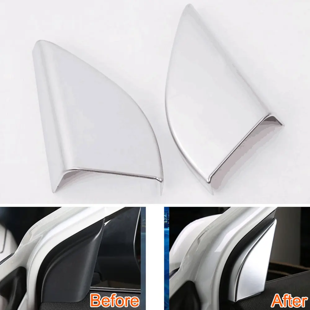 

2Pcs ABS Car Chrome Sound Tweeter Speaker Stereo Cover Trim Moulding Decoration Stickers Fit For Honda Vezel HR-V