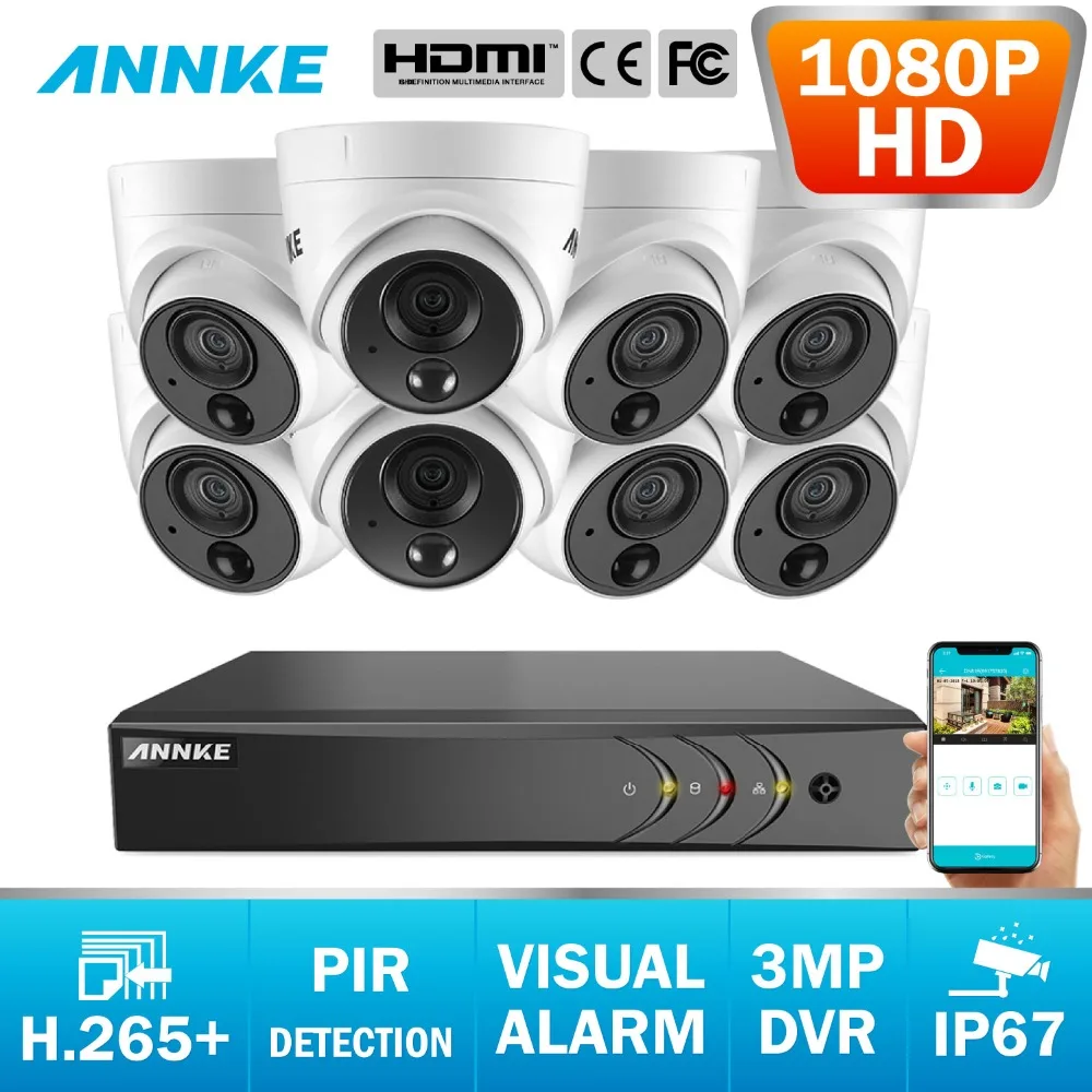 ANNKE 8CH 2MP система безопасности Видео 3MP 5в1 H.265 + DVR с 8X1080 P HD TVI Открытый