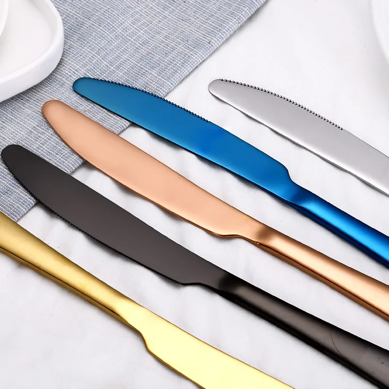 

4PCS/Set Creative Color Western Black Gold Plating High Grade Set Cutlery Stainless Ste Steak Tableware Knife Fork