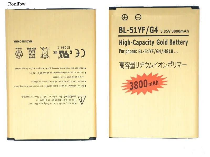 Ronlibw 2 шт. 3500 мА/ч BL-51YF Замена Батарея + Зарядник для LG G4 H818 H818N VS999 F500 F500S F500K F500L H815