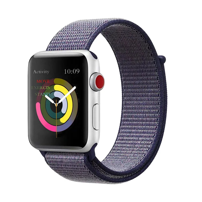 Midnight blue Summit Белый спортивный ремешок-петля нейлоновый ремешок для Apple Watch 4 40 мм 44 мм браслеты тканевый браслет 38 мм 42 мм для Iwatch 1 - Band Color: Midnight blue