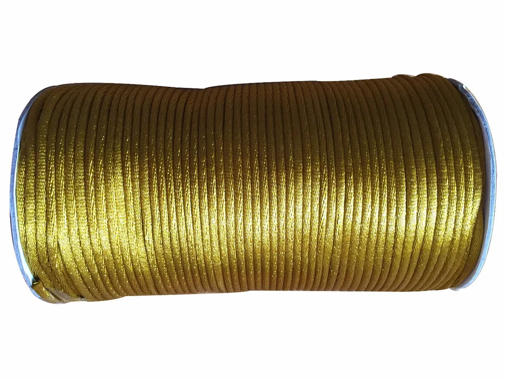 563 Goldenrod 3 мм сатиновый нейлоновый шнур+ 120 м/рулон/лот-DIY Ювелирная нить веревка макраме браслет Изготовление Бисероплетение струны аксессуары - Цвет: 563 Goldenrod