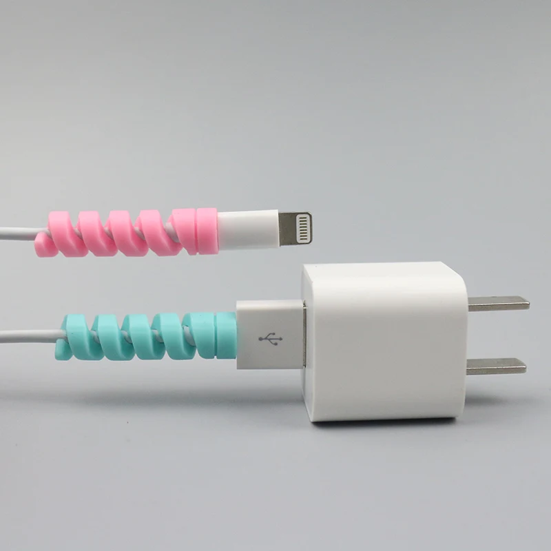 Спиральная мини USB линия зарядное устройство Winder протектор чехол для iPhone 8 6 7 5S 5se 5