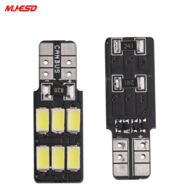 

10PCS/lot Car Auto LED T10 194 W5W led Canbus t10 6smd LED 5630 5730 Bulb No error led light Car clearance light ac 12v