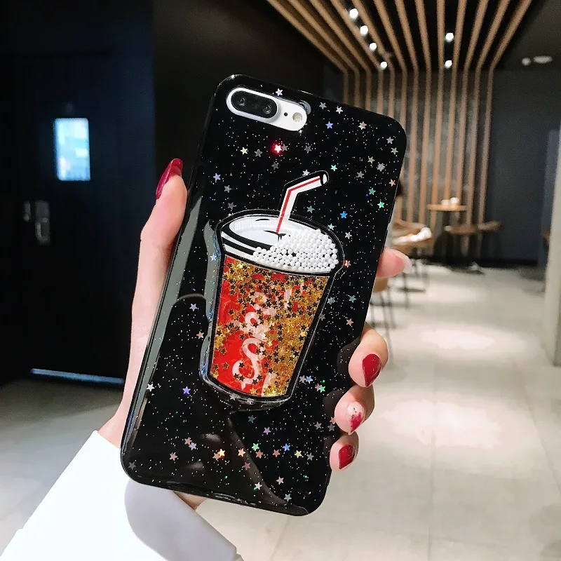 Корейский маленький чехол для iPhone 6 6S 7 8Plus X XS XR XSMAX Высококачественный ТПУ с жидким