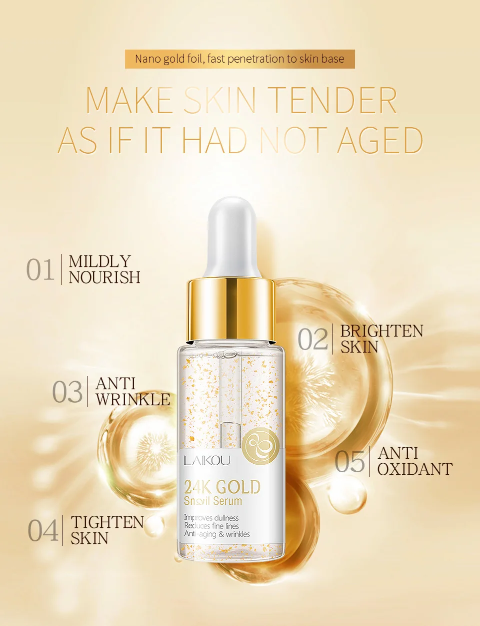 

Extract Serum Face Essence Anti Wrinkle Hyaluronic Acid Anti Aging Collagen Whitening Moisturizing Face Care 15ml TSLM1
