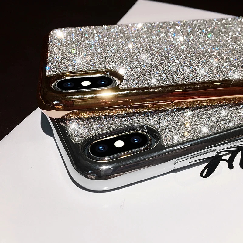 Роскошный блестящий Блестящий милый силиконовый чехол для iphone 7 7plus 6s 8 plus X XR XS