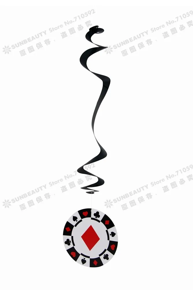 Казино украшения для тематических вечеринок Hanging Swirl 9 шт./компл. Игральные Карты