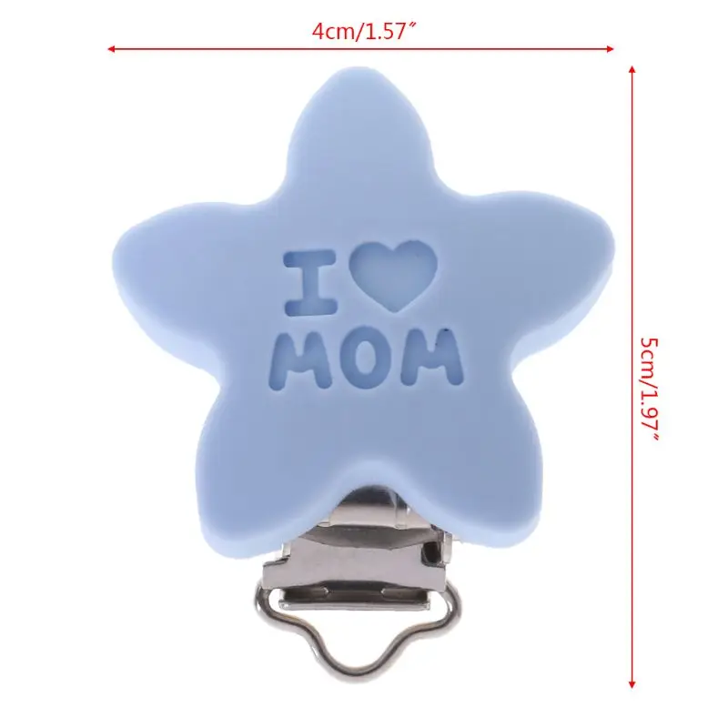 Baby Pacifier Clip Star Silicone Teether Safe Holder Saliva Towel Support Anti Fall Cute Clips Infant Feeding Dummy Soother Clip
