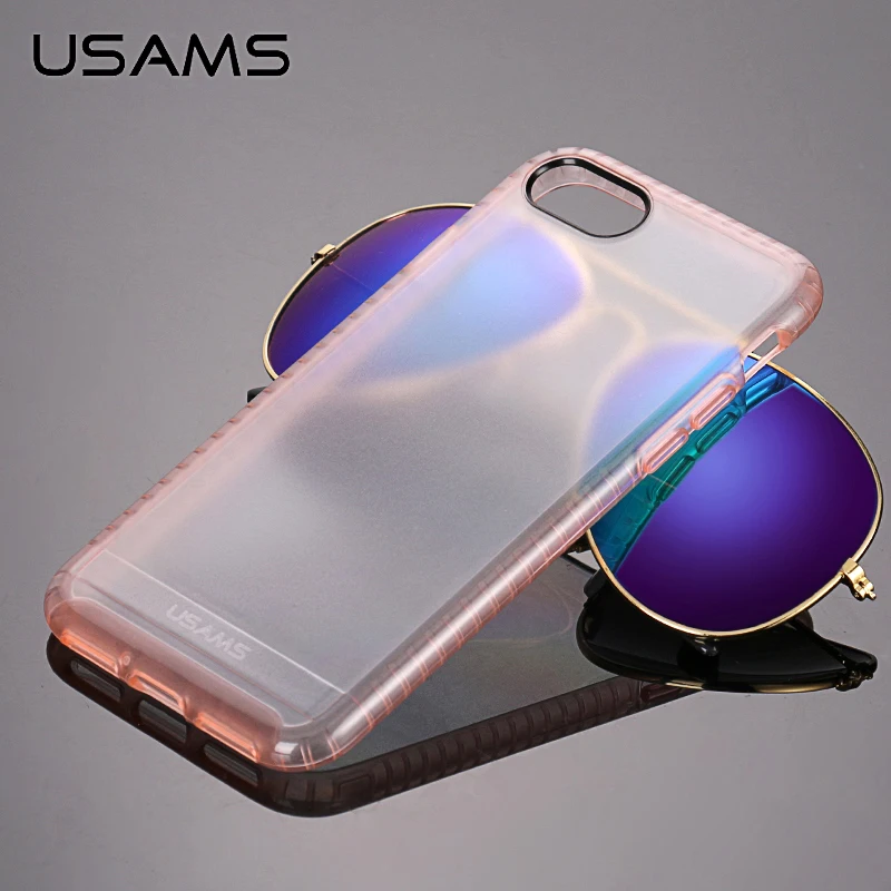 For iPhone 7 TPU Case USAMS Mingo Series Anti-knock Back for 4.7 inch &amp Plus 5.5 Impact protection |