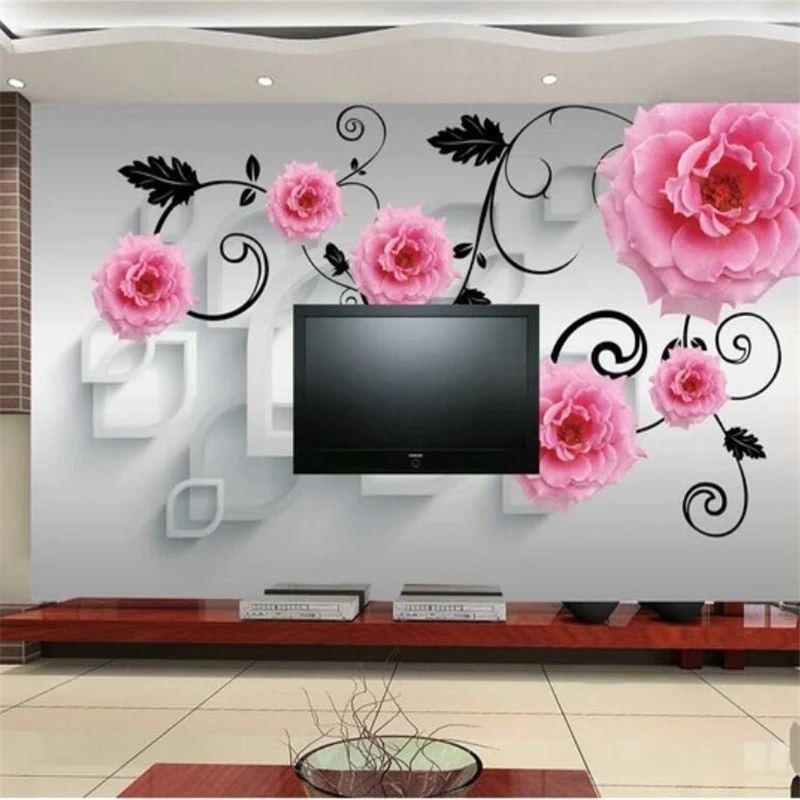 wellyu Custom wallpaper 3D murals papel de parede embossed rose flower TV background wall living room bedroom pattern | Обустройство