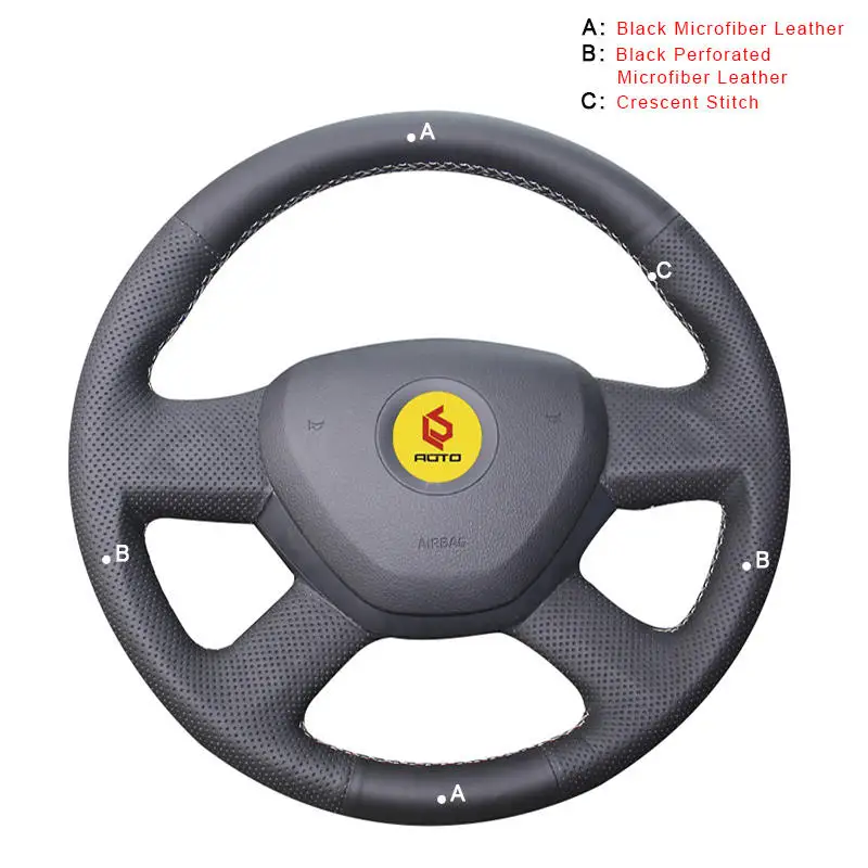 Microfiber Leather Автомобильная Оплетка на руль Крышка для Skoda Octavia Fabia Rapid 2013- Superb 2013- Yeti крышка колеса - Название цвета: Microfiber Leather