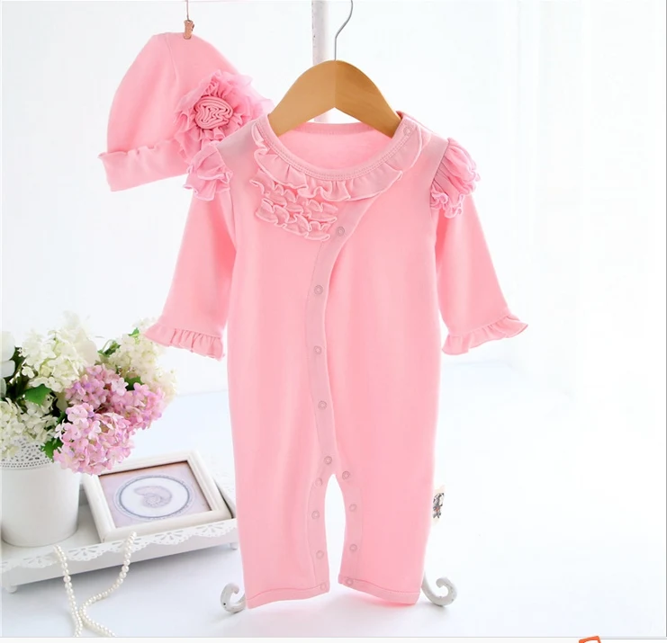 Baby newborn cotton romper baby gap 100% with nice ruffle and hat | Детская одежда и обувь