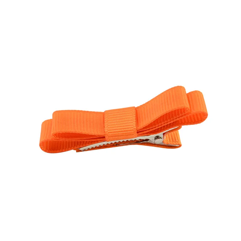 09 Orange UNTAMED маленькая простая лента бант обертывание заколка для волос шпильки для детей девочек ручной работы заколки аксессуары украшения для волос - Цвет: 09 Orange