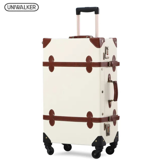  CO-Z Vintage Luggage Sets, 2 Piece Retro Suitcase with Spinner  Wheels TSA Lock and Carry On Briefcase, Large 24 Trunk Small 12 Train  Case Leather Travel Luggage Set for Women Men