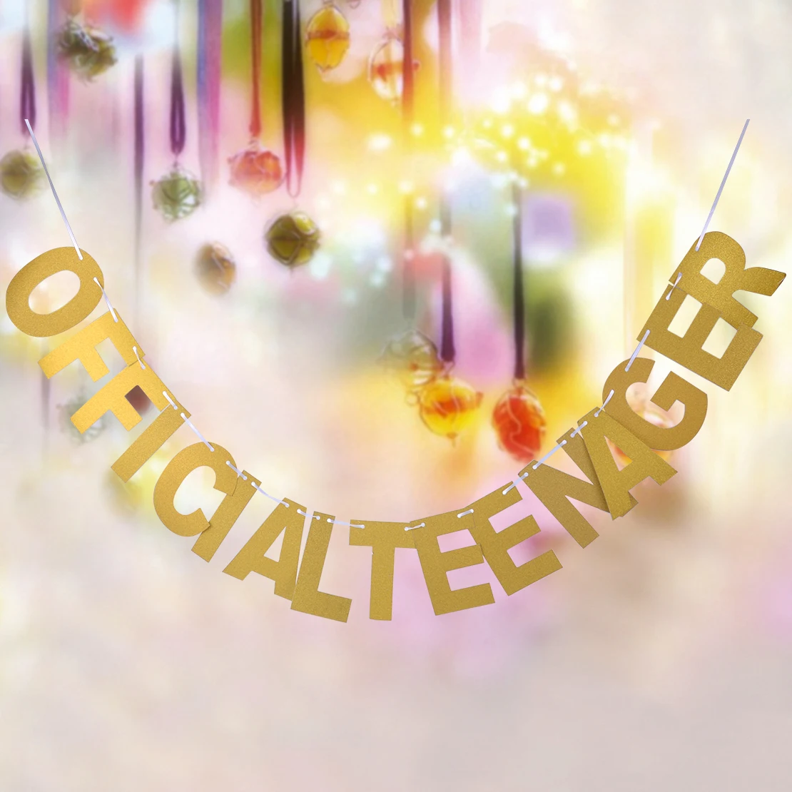 Золотой блеск настенный бумажный баннер гирлянда официальный подросток для 13-го