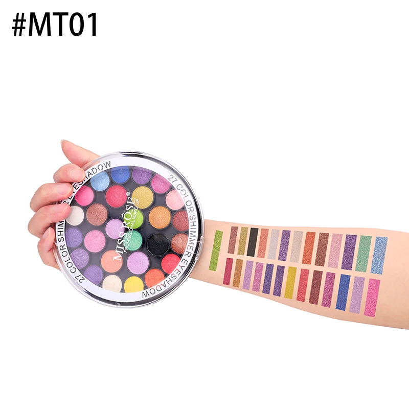 Бренд MISS ROSE 27 цветов мерцающие матовые тени для век Pallete блеск Тени палитра