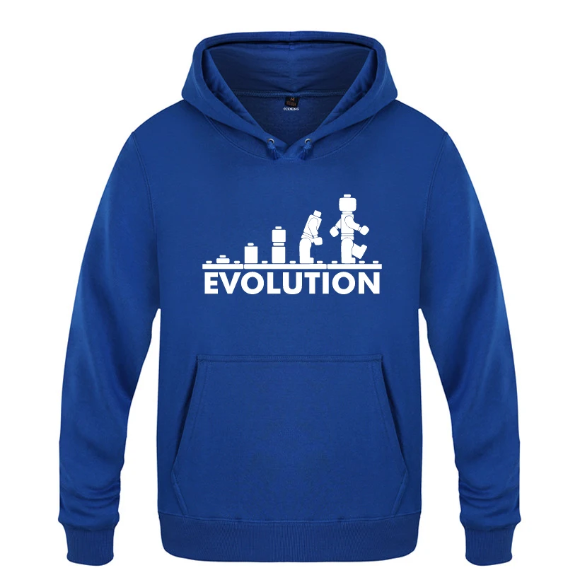 LEGO EVOLUTION Sheldon Cooper Funny Creative Sweatshirts Men 2018 Mens Hooded Fleece Pullover Hoodies | Мужская одежда