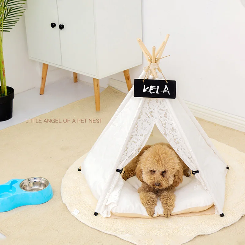 Mrosaa S/M/L Кружева Pet палатка будка для кота, собаки кровати Конура для спящие коты мешок гнездо Лежанка-домик с подушка коврик животное код