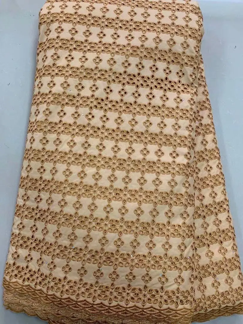 

2019 Best Selling White Hollow Lace Cloth Embroidered Women's Summer Cotton Cloth Hollow Lace Fabric 5yards per lot Factory sell