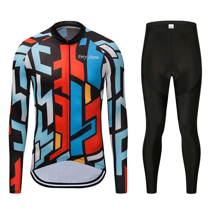 jersey and pants Комплект из Джерси для велоспорта, Мужская Зимняя Теплая Флисовая одежда для велоспорта, одежда для горного велосипеда, костюм для триатлона, спортивная одежда, облегающий костюм - Цвет: jersey and pants