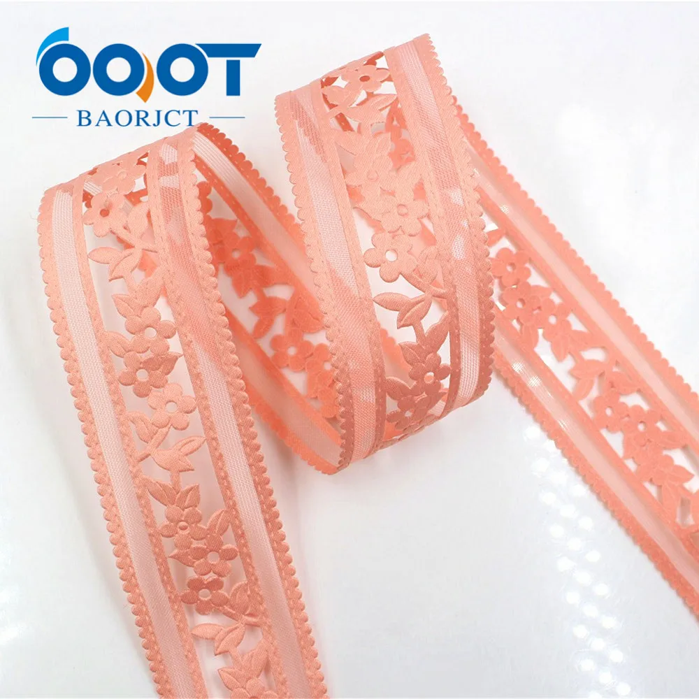 OOOT BAORJCT 17122316 hot sale 40 mm 10 yards hollow Flowers satin ribbon DIY handmade materials Clothing accessories | Дом и сад