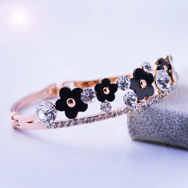 Zhen Tomomi Gift Cute Sweet Generous Chic Small Flower Exquisite Minimalism Fashion Style Crystal Women Bracelets And Bangles | Украшения и