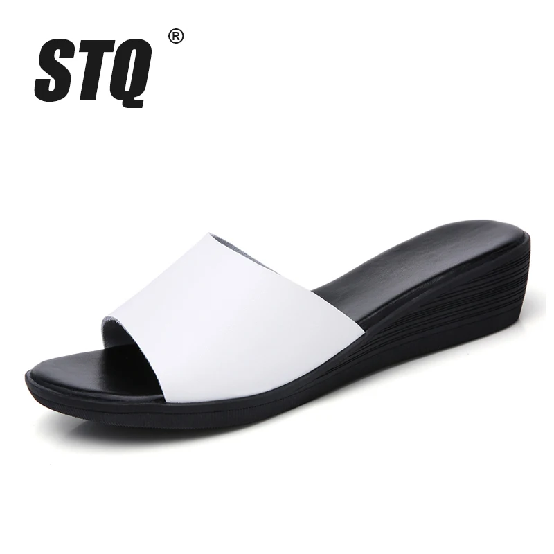 STQ 2020 летние шлепанцы Женские сандалии на плоской подошве Пляжная обувь Слипоны с
