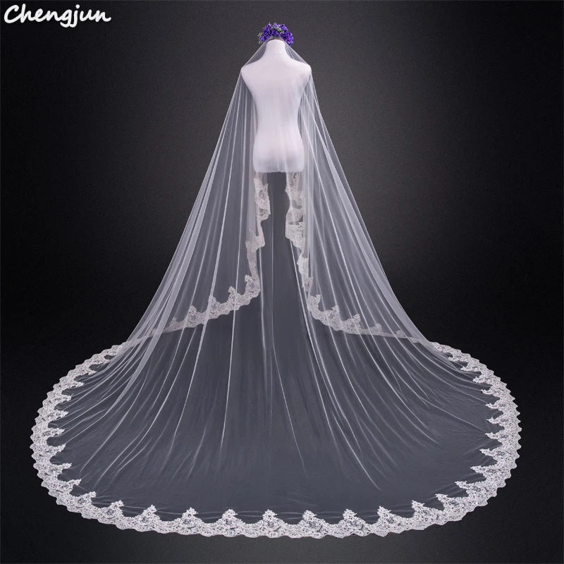 Тюль Chengjun 2019 красивая элегантная свадебная фата цвета шампанского|Свадебные