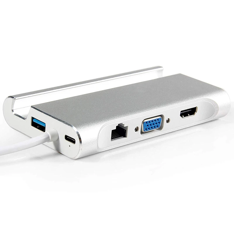 Baolyda USB C концентратор к HDMI адаптер Тип C многопортовый док-станция к 4K HDMI 1000 Мбит/с Ethernet VGA USB 3,0 для MacBook Pro/диск/клавиатура