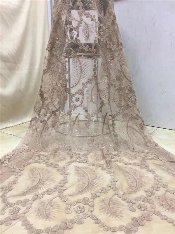 Блестки Сетка кружевная ткань 2019 Высокое качество африканская Свадебное платье