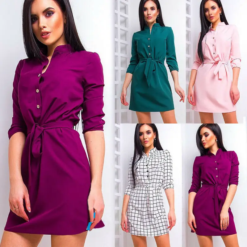 Женская летняя Свободная шифоновая длинная рубашка ITFABS с длинным рукавом блузка