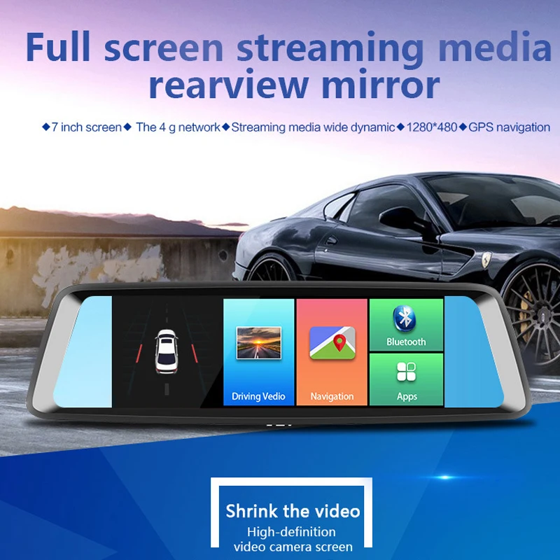 2018 Android 5 1 Автомобильное зеркало заднего вида 7 &quot4G Touch ADAS DVR FHD 1080 P с WiFi gps Видео