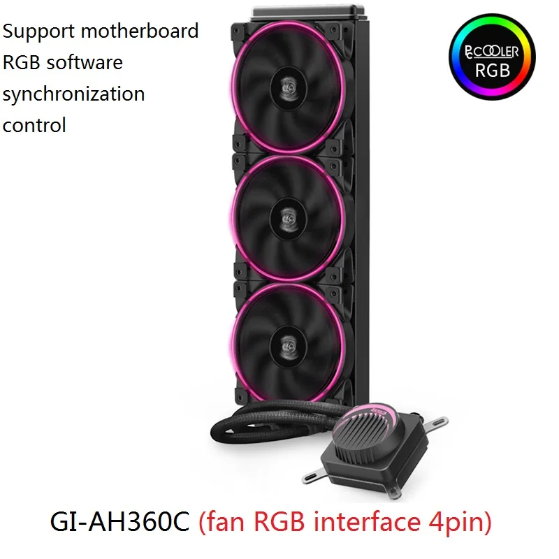 GI-AH360C RGB Pccooler GI-AH360C cpu жидкостный охладитель водяного охлаждения 12 см RGB тихий вентилятор для AMD AM4 AM3 intel LGA 2011 2066 1155 1156 cpu Радиатор - Цвет лезвия: GI-AH360C RGB