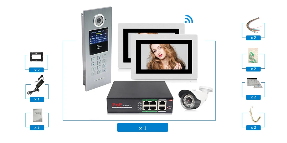 JeaTone 7 дюймов WiFi IP видео домофон домашняя система контроля доступа Пароль/RFID карта+ коммутатор POE+ ip-камера Поддержка iOS