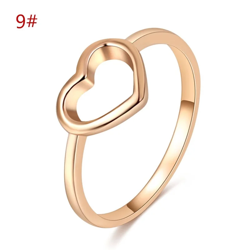 Rose Gold Поцелуй жена 5 шт./компл. Новая мода кольцо “Цветок” с аксессуары в стиле ретро с геометрическим принтом, набор колец Дамская мода вечерние бар лампы в богемном стиле ювелирные изделия - Цвет основного камня: Rose Gold