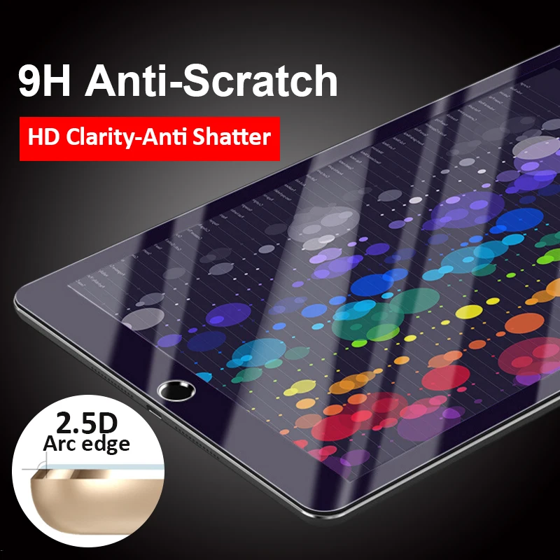 Закаленное Стекло Экран протектор для iPad 9,7 Pro 11 10,5 /iPad Air 2 1/iPad 2 3 4/iPad Mini 4 3 2 1 5 Air 3 с уровнем твердости 9H защитная пленка
